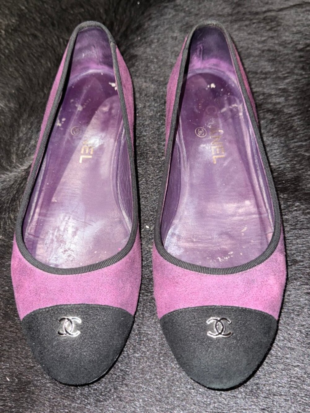 CHANEL Purple Ballerina Flats - Size 39